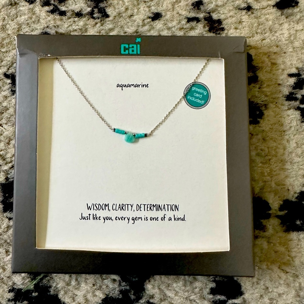 Silver Aquamarine Spinel Little Moments Gemstone Necklace